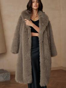 BELROSIE Nouveau manteau de mode de style européen et américain Top de gamme, de conception française pour femmes - Kaki - Voir 3
