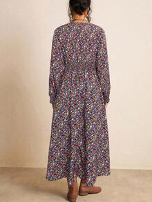 Freevana 大码秋季服装 满印褶皱豹纹长袖连衣裙/秋季连衣裙/秋季女装 秋季婚礼宾客连衣裙 优雅女装 商务休闲女装 工作服 商务连衣裙 女式碎花连衣裙 小碎花连衣裙 野花连衣裙 波西米亚风连衣裙 多色碎花连衣裙 - 彩色 - 查看 2