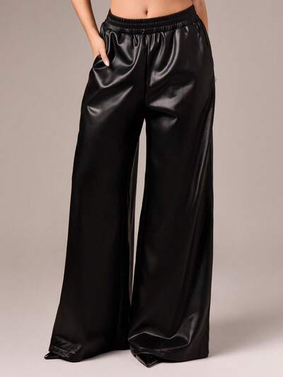 Oversized Wide Leg Palazzo Pants With Elastic Waistband