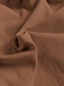 Flirla Petite 2pcs/Set Halter Tie Vest And Straight Leg Casual Pants - Chocolate Brown - View 7