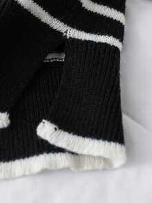 少女厚针织高领毛衣和裤子套装，秋冬