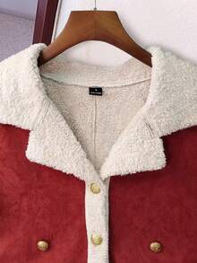 GlowEve 女士编织优雅冬季外套，适合休闲度假 - 紅色 - 查看 6