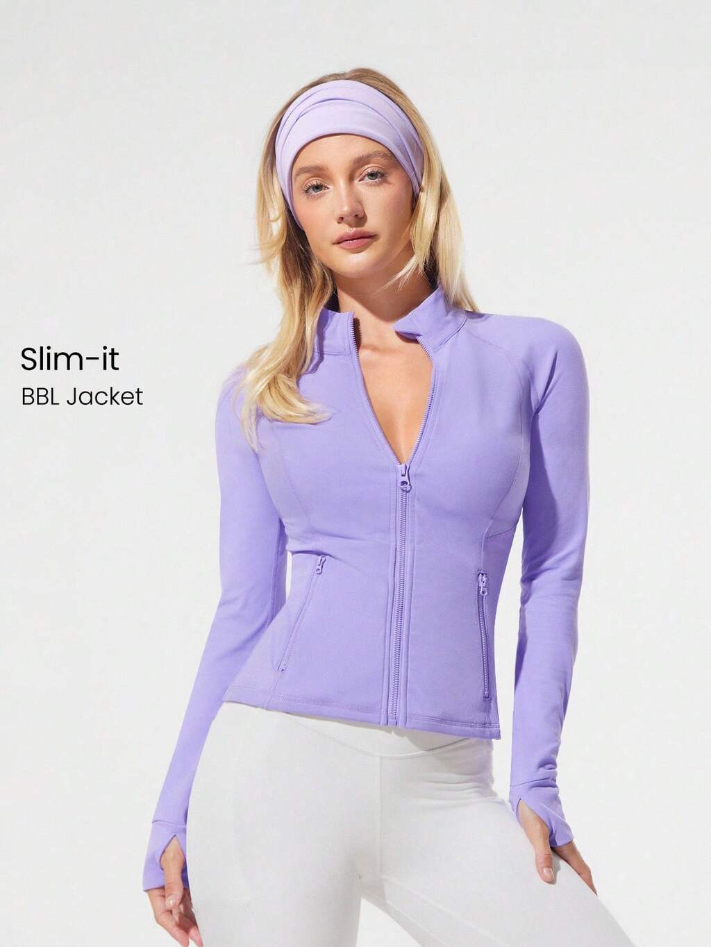 Jaqueta FeatherFit™ Slim-It com Bolsos Seguros, Streamline, de Desempenho, Zíper, de Baixo Impacto, para Ioga e Uso Diário no Outono