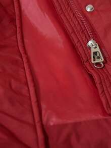 Aveloria Modichic Fashionable Detachable Hat Solid Color Retro Chic Versatile Slimming Padded Coat For Women - Red - View 8