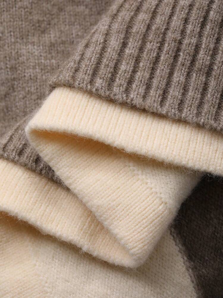 Women's Solid Color Crew Neck Long Sleeve Sweater And Knitted Long Pants 2 Pieces Set, Autumn/Winter Lounge Sets For Women