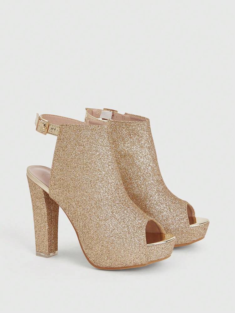 CUCCOO LuxiPop New European And American Hollow Thick Heel Fish Mouth Sexy Fashion Women's High Heel Sandals