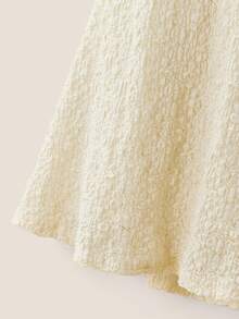 SHEIN Unity Off-White Summer Elegant Picnic Women's Textured Fabric Contrast Strap Chest Tie Y2K Country Music Festival Vintage Style Casual Mini Autumn Dress - Beige - View 6
