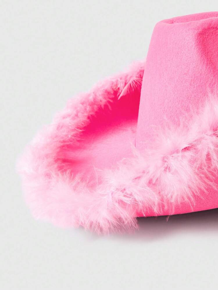 ROMWE Kawaii 1 stuk roze/zwarte vrijgezellenfeest cowboyhoed met verendecoratie, Hallween gala-hoeden, muziekfestival Y2K-stijl, terug naar school carnaval western cowboyontwerp voor vrouwen, geschikt voor verjaardag, bruiloft, vrijgezellenfeest bruid, cadeau verloving - feest hoed - Bekijken 15