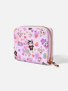 ROMWE Kawaii 1Pc Love Ragdoll Design Minimalist Style Zipper Coin Wallet, Suitable For Women. - Multicolor - View 2