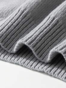 Manfinity Homme 男士字母图案圆领长袖套头毛衣，日常舒适加厚灰色印花宽松外出针织衫，灰色卫衣，男士卫衣，男士卫衣，男士卫衣，男士卫衣，秋冬款 - 灰色 - 查看 7