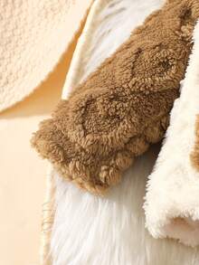 SHEIN 2pcs Newborn Baby & Toddler Cute Cartoon Bear Hooded Outfit, Soft Plush Sweatshirt Set