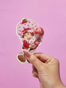 Strawberry Shortcake X SHEIN 48 Cute Cartoon Character Pattern Lollipop Decoration Cards, Birthday Party Family Holiday Party Decoration Supplies, Birthday Gift Candy Decoration, Party Gift, Strawberry, Sweet