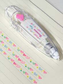 1 pièce Ruban adhésif décoratif à imprimé fraise, fournitures de bureau et scolaires créatives, ruban washi décoratif pour agenda - Rouge - Voir 14