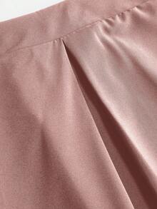 SHEIN EMERY ROSE CURVE Váy xếp ly có túi chéo trơn Plus - Bụi hồng - Xem 5