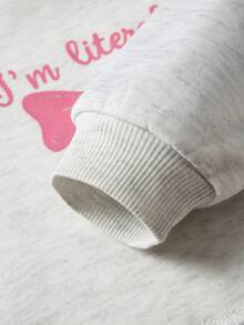 JNSQ Ensemble de 2 pièces pour jeunes filles, Top Sweat-shirt col rond avec nœud imprimé et bordure en dentelle + pantalon de jogging droit ample, convient pour le port quotidien en automne et hiver, les activités extérieures, les vacances, le style de rue, les fêtes et les tenues décontractées