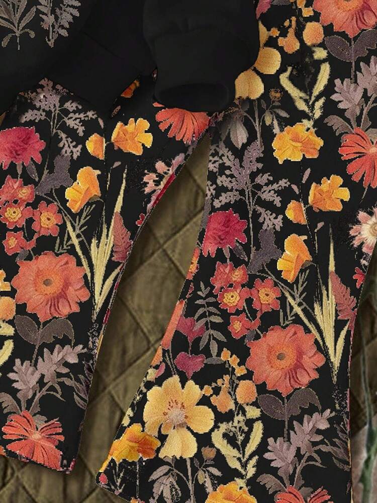 SHEIN Pressed Flowers Sets, Boho Wildflowers, Plant Sets, Vintage Botanical Sets, Pastel Floral Nature Sets, Garden Lover Gift, Soft Knit Casual Pullover Set, Girls Winter Clothes, Baby Girl Winter Clothes, Girls Fall Clothes, Girls Fall Outfits, Baby Girl Clothes Girls, Baby Girl Costume - Multicolor - View 5