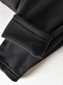 CosyJoli Plus Size Leggings, Fleece Leggings For Autumn And Winter, Thick Leggings, Black Leggings, Comfortable And Warm Pants For Winter, Casual Women's Clothing