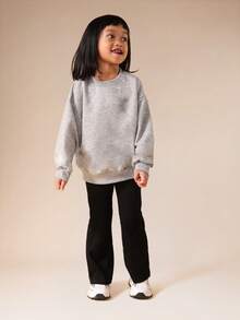 SUMWON Kids Fashion East Coast New York Collegiate Style Sweatshirt Academy Collection Fall Winter French Terry Pullover Sweatshirt - Grey - View 3