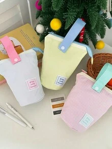 Joivida 1 件女孩彩色手持格子铅笔收纳盒、办公用品收纳盒、学生文具收纳盒、适合中小学生的便携式文具袋、女孩文具袋、返校、学校用品、铅笔盒、铅笔袋、书包 - 彩色 - 查看 7