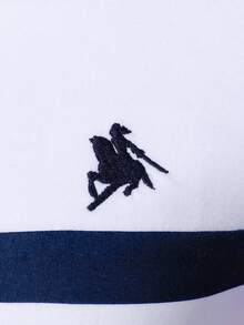 Calvornis 男士条纹休闲长袖 Polo 衫 男士长袖夏季 T 恤 男士休闲上衣 男士 Polo 衫 长袖橄榄球衫 男士长袖 Polo 衫 - 白色 - 查看 7