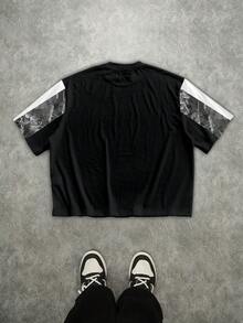 Manfinity EMRG Áo thun nam tay ngắn dáng rộng in họa tiết phong cách đường phố màu sắc rực rỡ - Nhiều màu - Xem 5