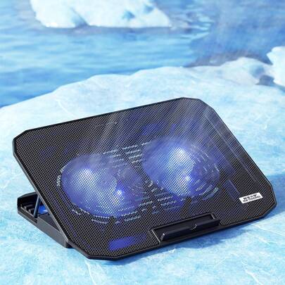 Teckwe Laptop Cooling Pad, Laptop Cooler With 4 Quiet Cooling Fans, Suitable For Laptops Ranging From 11 To 17.3 Inches, Gaming Laptop Fan, Height Adjustable Laptop Cooling Stand Laptop Accessories