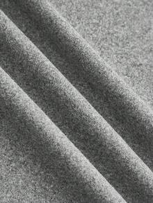 SHEIN EZwear 女式休闲简约图案圆领插肩袖修身 T 恤，深灰色 - 深灰色 - 查看 6