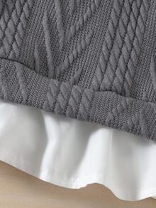 Genkimix Kids 少女提花荷叶边领长袖运动衫