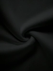 Manfinity Hypemode 男士休闲撞色小Logo印花宽松连帽衫，秋季款，长袖上衣，保暖内衬 - 黑色 - 查看 6