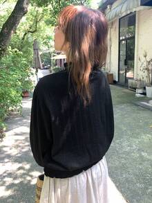 FRIFUL Damen Einfarbiges Stehkragen Lässig Loose Fit Langarm T-Shirt - Schwarz - Übersicht 7