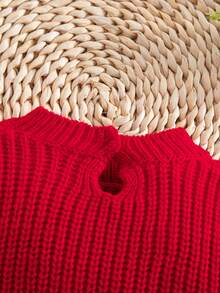 SHEIN Luźne, wygodne, luźne, z długim rękawem, noworodkowe swetry, jesienno-zimowe ubrania dla dziewczynek