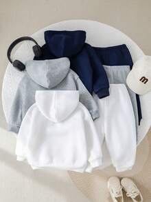 SHEIN Babygirl 可爱卡通图案休闲连帽卫衣，秋冬 - 彩色 - 查看 2