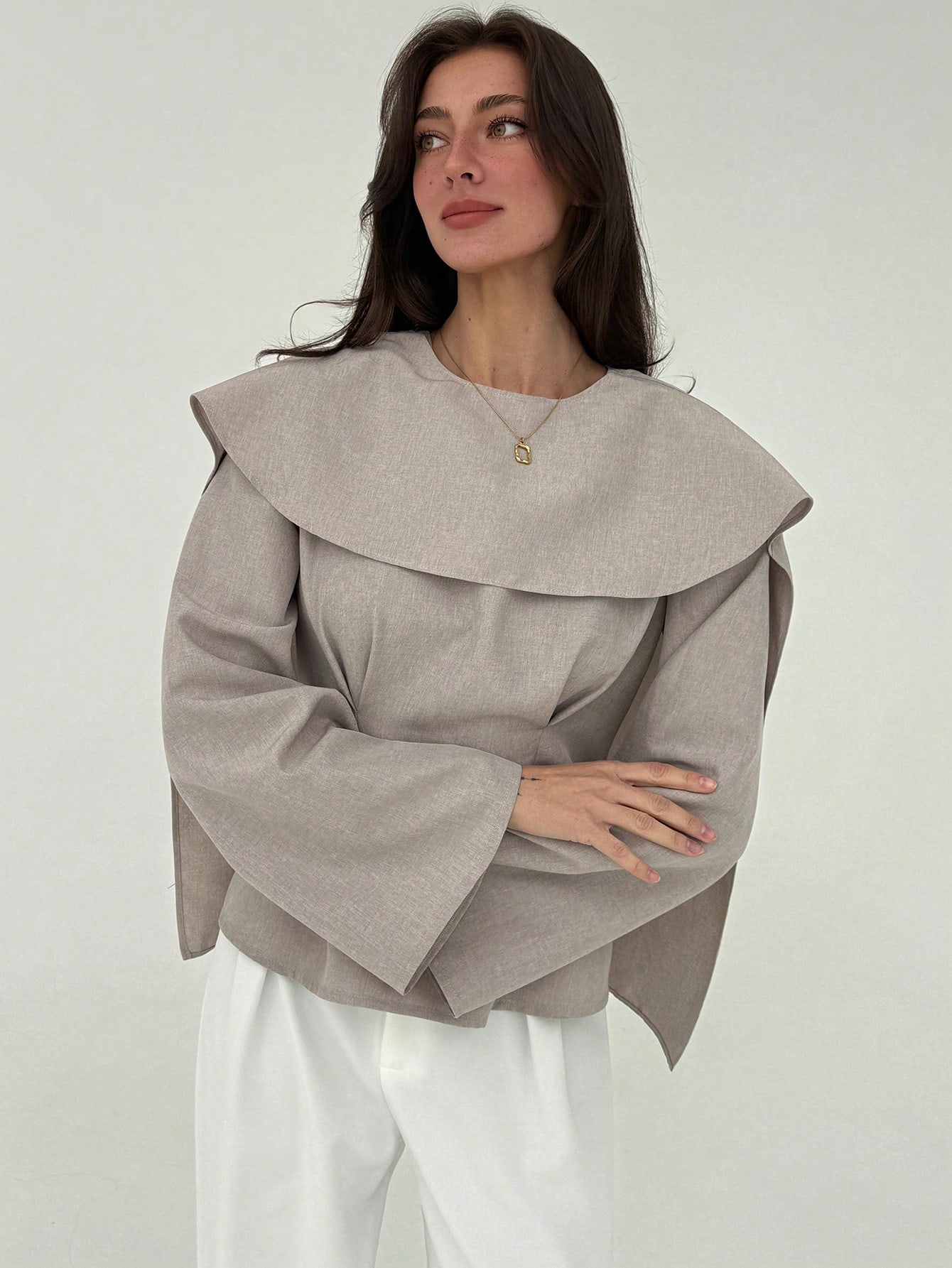 Aloruh بلوزة نسائية بتصميم شريط ملون ذات خصر مطوي،...