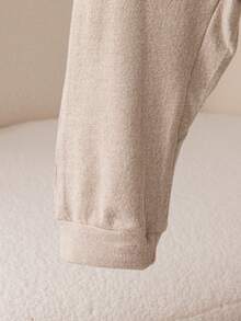 Souflis Souflis French Retro Cute Bear Pattern Beige Long Sleeve Jumpsuit, Suitable For Home, Outings, And Various Occasions, Unisex Baby Jumpsuit, Autumn/Winter Baby Jumpsuit Bear Mocha Baby Clothes - Apricot - View 9