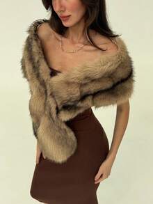 Aloruh Women's Fashionable Elegant Retro Faux Fur Coat Fall Fall For Women All Women Fall For Women Fall Autumn Women's Fall Women's Coat Chic Autumn Winter For Women Winter For Women Winter Winter Women Winter Winter For Women Winter Coat Women, Cozy Fall And Winter For Women - Mocha Brown - View 6