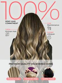 SMART&MATCH 夹式接发，真人发，Remy真人发夹式接发，女士专用，自然真人发，14-20英寸，2包（4片+7片） - 彩色 - 查看 8