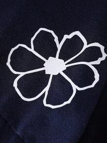 SHEIN Teen Girls' Casual Everyday Patchwork Striped & Floral Print Sweatshirt, Autumn