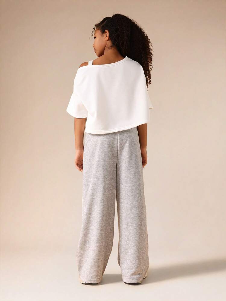Crop Tee With Wide Leg Pants