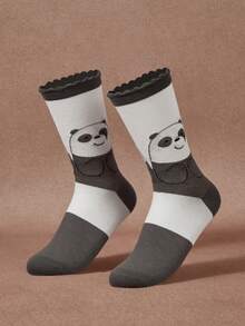 We Bare Bears X SHEIN 女士中筒袜 - 彩色 - 查看 2