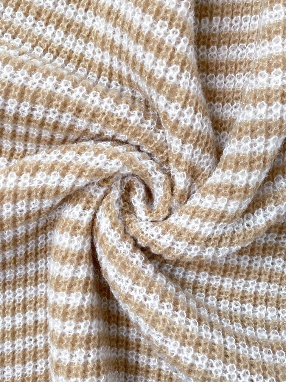 Striped Pattern Drop Shoulder Sweater In Fall/Winter