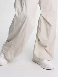 Men's Drawstring Waist Loose Fit Jogger Pants - Beige - View 5
