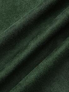 Sweetra Gonna corta in finta pelle scamosciata con pieghe asimmetriche e chiusura lampo decorativa, stile minimalista da pendolare, adatta per autunno/inverno - Verde Scuro - Visualizzare 8