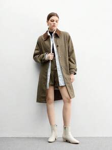 CUCCOO BIZCHIC Giày bốt nữ cổ thấp mũi tròn gót chunky màu be tối giản, thoải mái, thích hợp đi làm, mua sắm, công sở và mặc hàng ngày. - Màu be - Xem 10