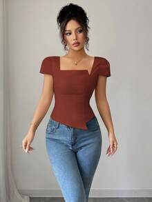 Elenzga 女士优雅夏日度假衬衫 - 紅色 - 查看 6