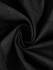 SHEIN Clasi 女士时尚PU仿麂皮翻领束腰夹克秋冬女装 - 黑色 - 查看 7