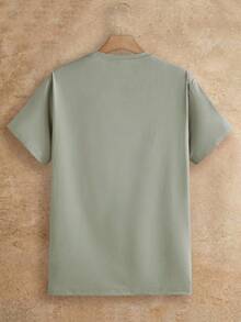 HIMLAND Men Summer 3-Pack Solid Color Round Neck Knitted Casual Short-Sleeve T-Shirt - White - View 8