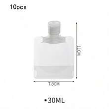 10 PCS Travel Refill Flat Pouch Shampoo Liquid Lotion Dispenser Bag Cosmetic Refill Flat Pouch Travel Bottle Set 30ml/50ml/100ml Travel Organizer For Skin Care Products, Suitable For Home, Vacation, Holiday, Bohemian Styl - Multicolor - View 13