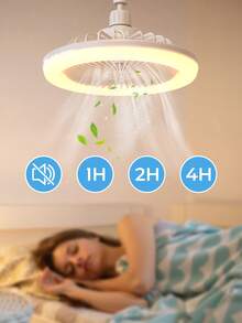 Teckwe Portable Desktop Fan, USB Silent Small Fan, Dual-Purpose For Office Desktop And Camping, 3 Wind Speed Settings + Soft Light LED, Can Be Hung Or Stood