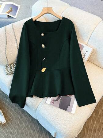 Regalyn Woven Regular Fit Asymmetric Button-Up Shirt