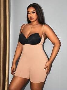 Hourglow Plus Size Women's Basic Seamless Jumpsuit - Apricot - View 5